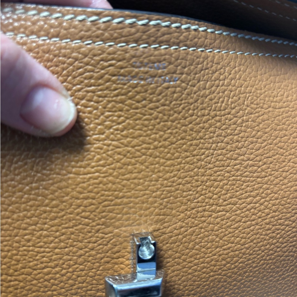 Toteme T-lock clutch genuine Leather bag with Silver Hardware - Picture 5 of 8